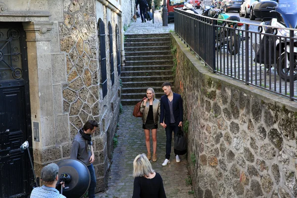 Filming on Montmartre in Paris, France on 23.04.2015 — Stock Photo, Image