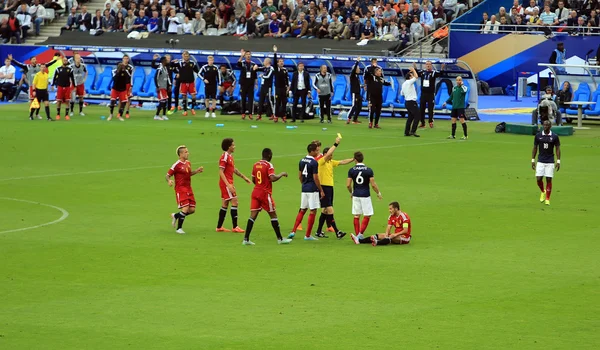 Football Football : France contre Belgique — Photo