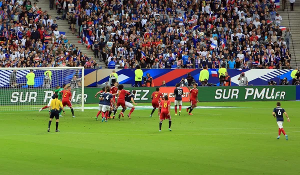 Piłka nożna Piłka nożna: Francja v Belgia meczu the Stade de France, 7 czerwca 2015 — Zdjęcie stockowe