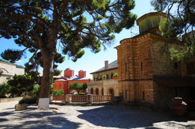 Yunanistan 'ın Athos Dağı' ndaki Xenophontos Manastırı