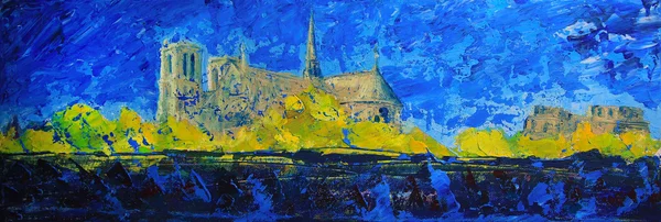 Notre Dame de Paris painting — Stock Photo, Image