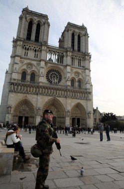 Security measures against terrorism, Paris, France clipart