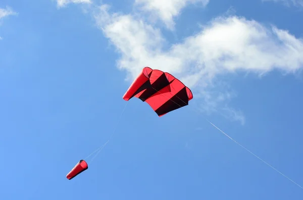 Grand cerf-volant rouge et noir — Photo