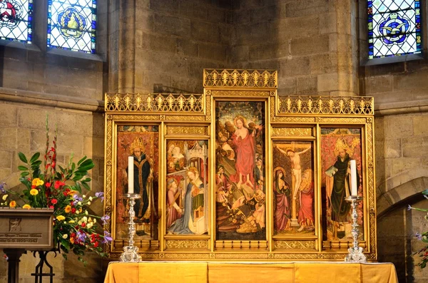 Large religious panel in cathedral — Stock Photo, Image