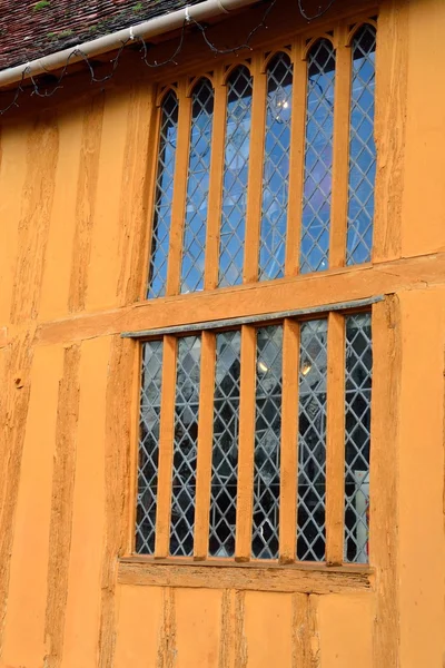 Window on orange half timbered house — Stock Photo, Image