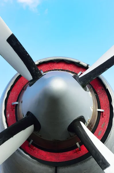 Propellor van vliegtuigen van front — Stockfoto