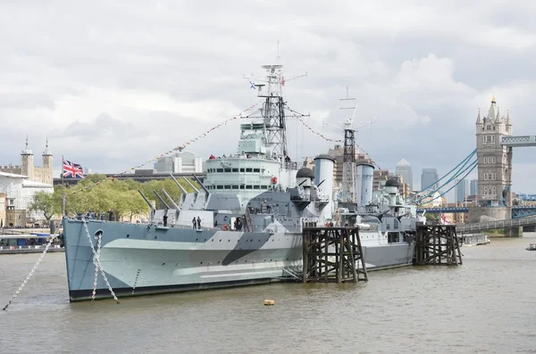 HMS Belfast-on Thames — Stock Fotó