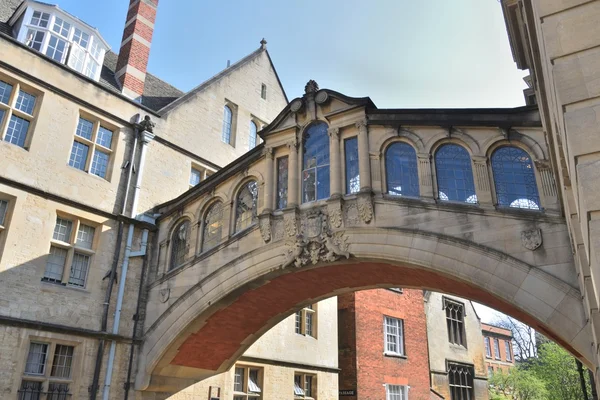 抬头看着桥叹了口气牛津大学英国 — 图库照片