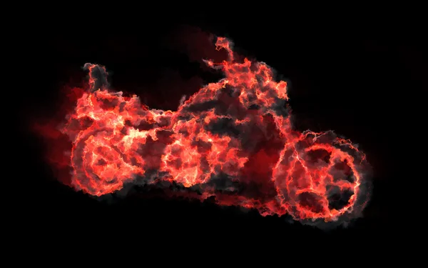 Vlammende motor geïsoleerd — Stockfoto
