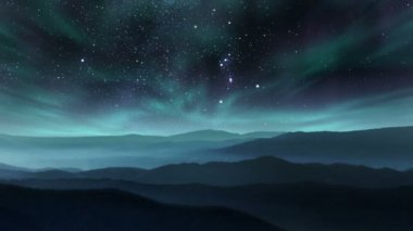 Gece gökyüzünde aurora