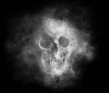 Illustration of the skull-shaped cloud of smoke clipart