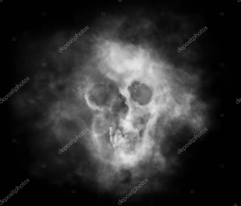 Illustration of the skull-shaped cloud of smoke