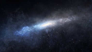 Samanyolu galaksisinin kenarından görünen 3D çizimi