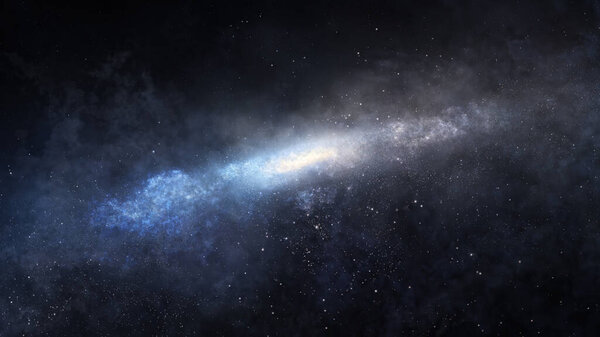 3d illustration of the Milky Way galaxy seen from its edge