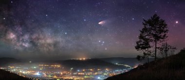 Yıldızlı gece panorama