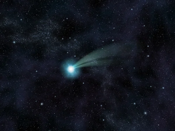 Cometa contra as estrelas — Fotografia de Stock