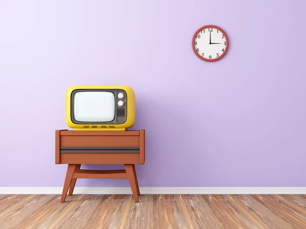 레트로 tv 벽 시계 — 스톡 사진
