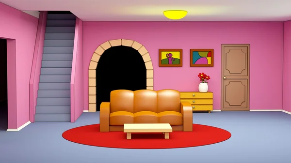 Cartoon marina's living room — Stock Photo, Image