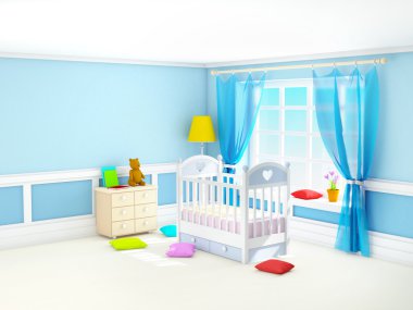 Klasik bebek odası mavi
