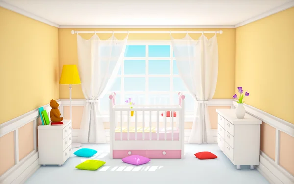 经典婴儿房间米色 — 图库照片