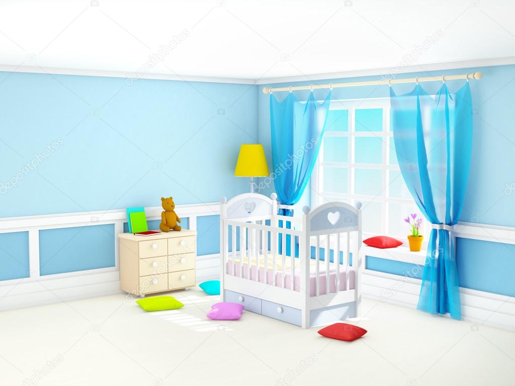 Classic baby room blue Stock Photo by ©ilterriorm 123008586 Classic baby room blue Stock Photo by ©ilterriorm 123008586
