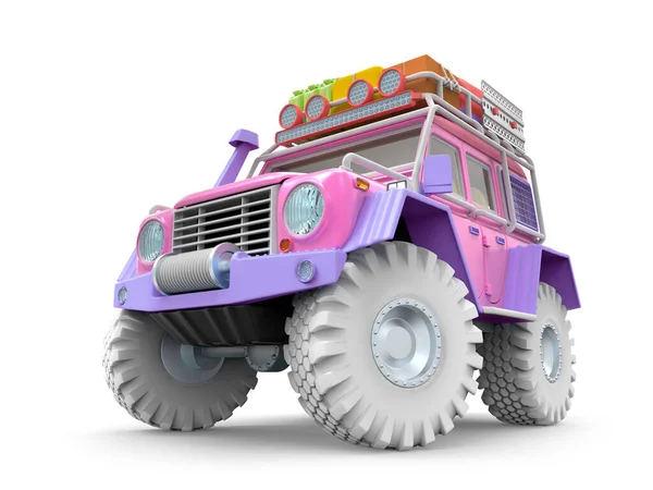 Geländewagen mit Sand-Cartoon — Stockfoto