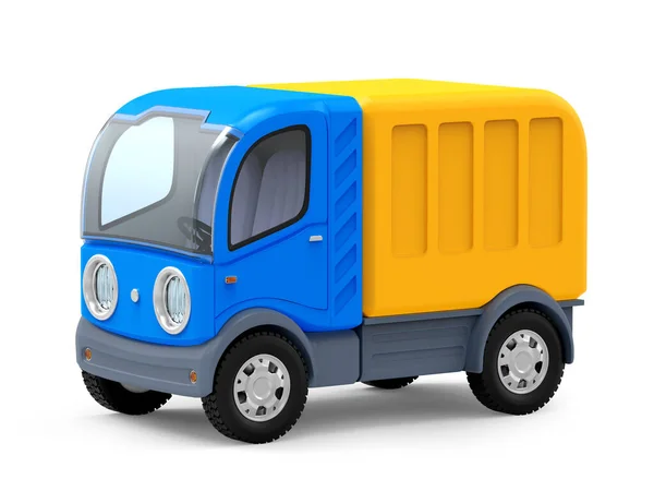 Futuristic small delivery truck cartoon 로열티 프리 스톡 이미지