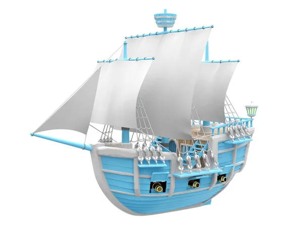 Schip houten oude cartoon — Stockfoto