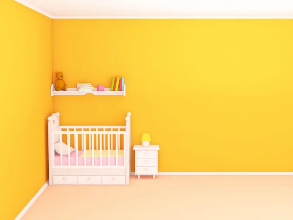 Детская спальня пустая стена квартира — стоковое фото
