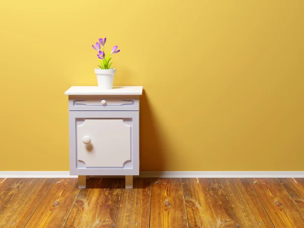 Nightstand with flower — Stock Photo, Image