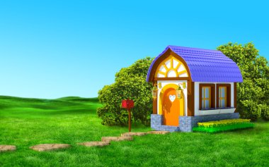 bir posta kutusu ile ev