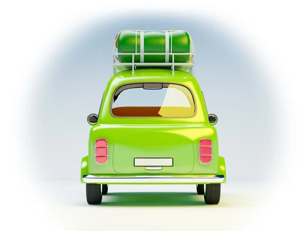 Small retro trip car back — Stock Photo, Image