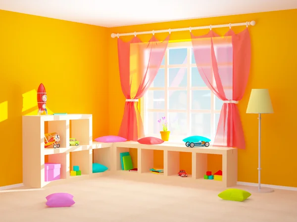 Baby room con mensole a pavimento — Foto Stock