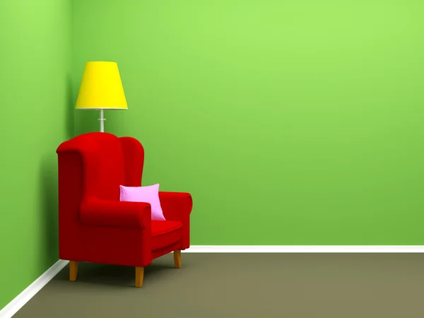 Armchair in corner — Stock Photo, Image