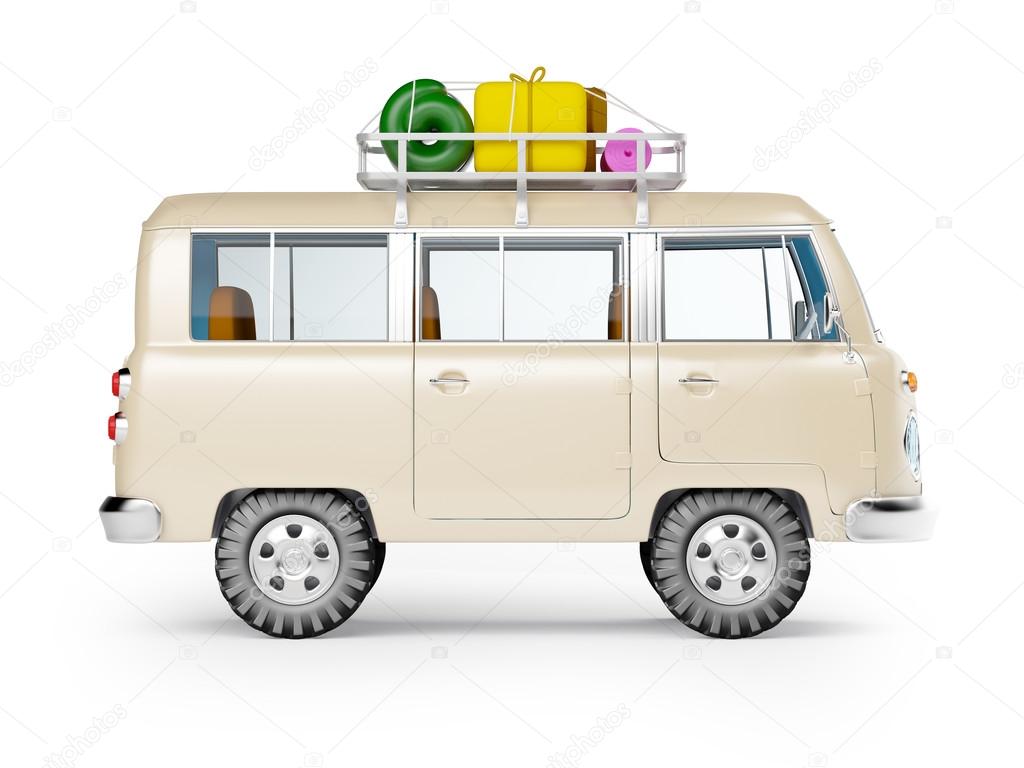 safari van with roofrack side view