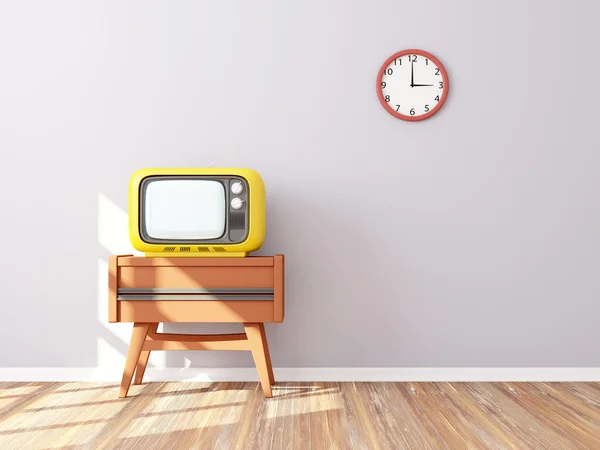 Retro Zegar ścienny tv — Zdjęcie stockowe