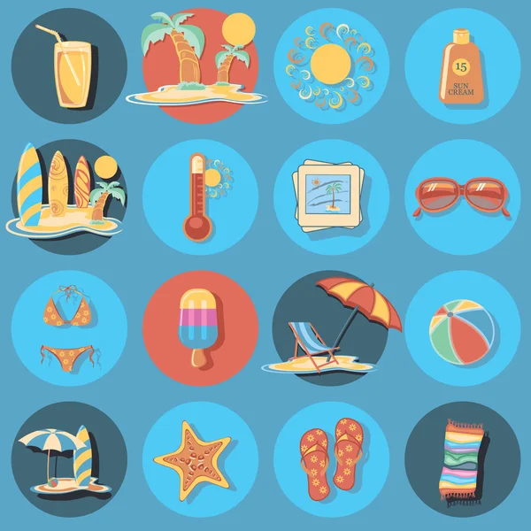 Beach icon set — Stock Vector