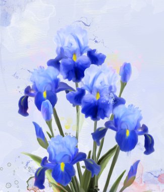 Mavi iris çiçekler