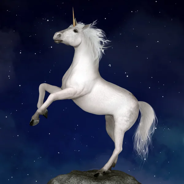 Unicorn in een Sterrennacht — Stockfoto