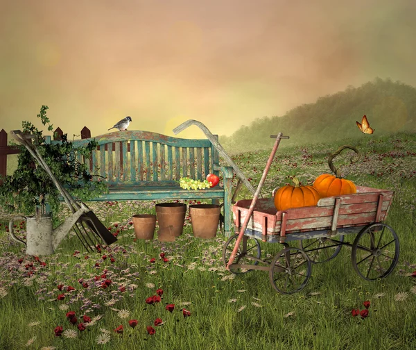 Gartengeräte für den Herbst — Stockfoto