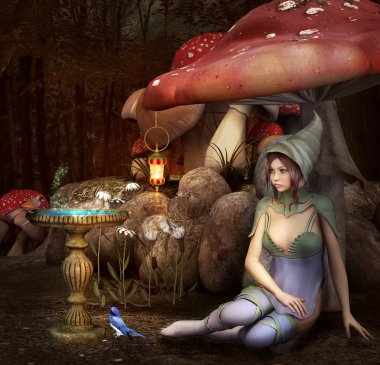 orman içinde küçük elf