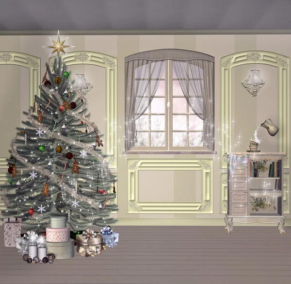 Árvore de Natal em casa — Fotografias de Stock © Ellerslie #56990945