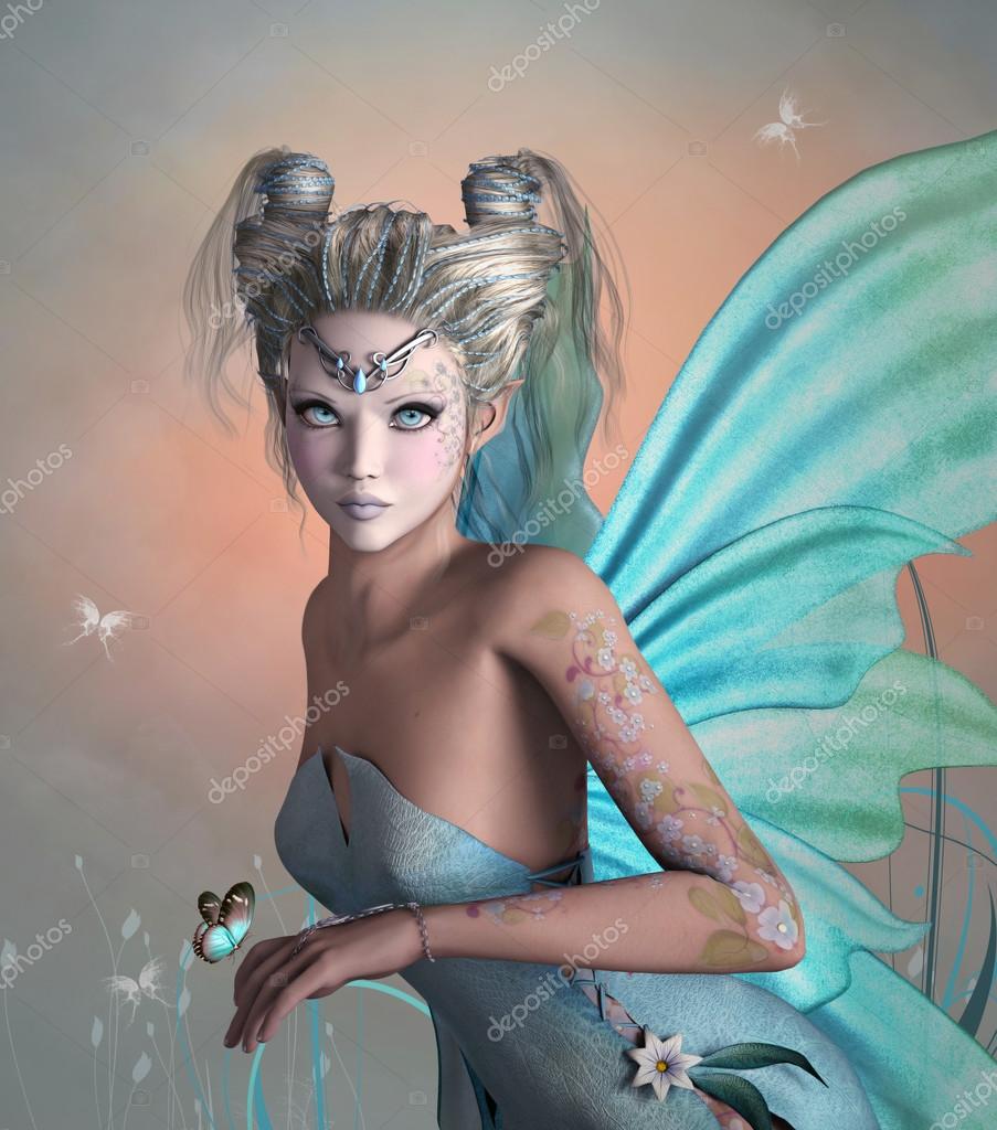 Little Blue Fairy Stock Photo By C Ellerslie