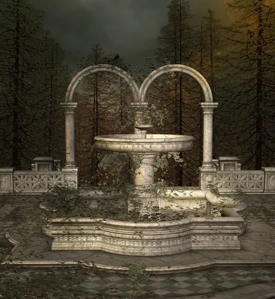 Ancient fountain in park — Stock Photo, Image