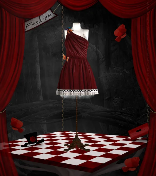 Pokój mody sukienka — Zdjęcie stockowe