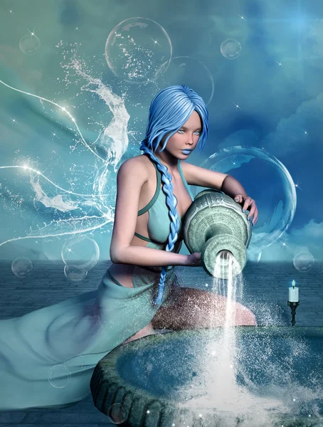 Aquarius like a beautiful girl — Stock Photo, Image