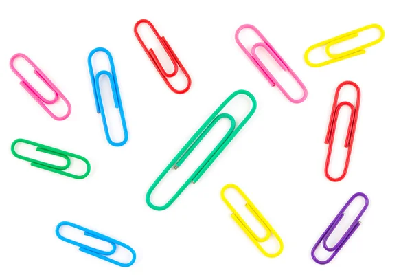 Vele kleurrijke Paperclips — Stockfoto