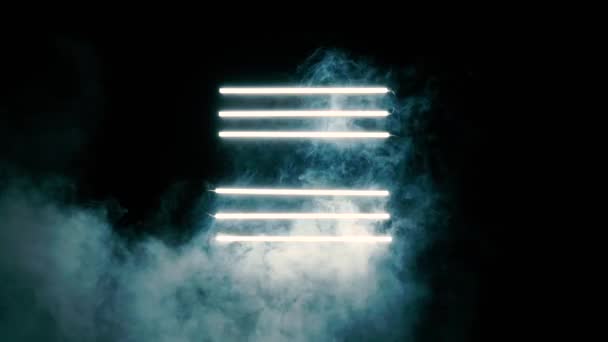 Neonlicht und Rauch Hintergrund — Stockvideo