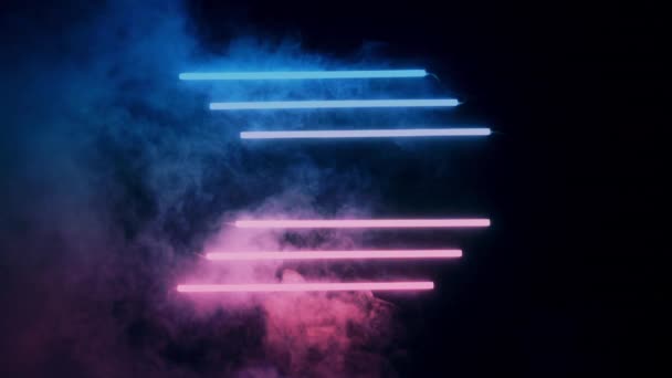 Color neon and smoke background — Stock Video
