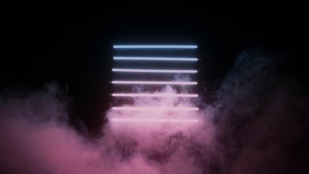 Farbe Neon und Rauch Hintergrund — Stockvideo